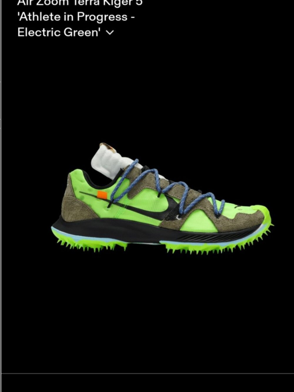 Off-White x Nike Women's Air Zoom Terra Kiger 5 "Athlete in Progress" – Electric